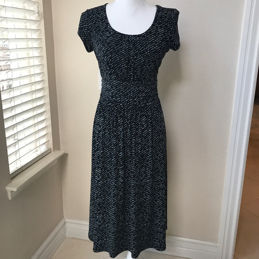 Alfani Short-Sleeved Print Dress A-Line Size M
